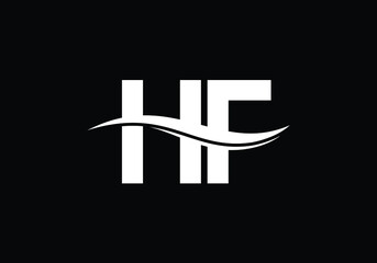 Fototapeta premium Initial Monogram Letter H F Logo Design Vector Template. H F Letter Logo Design