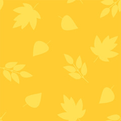 SIMLESS PATTERN WITH AUTUMN YELLOW LEAVES