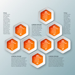 Abstract 3D Paper Infographics. Business template .Vector illustration