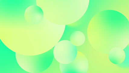 Abstract green balls geometric gradient color background.For graphic design. 3d render illustration.