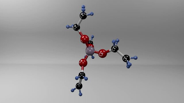 Tetraethyl orthosilicate molecule. Molecular structure of TEOS, compound used in mortar and cement manufacture. Alpha channel.
