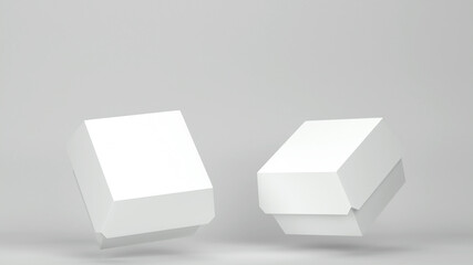 Blank burger packaging box mockup