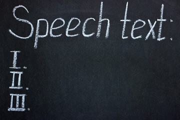 
Chalkboard text Speech text and itemization
