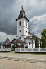 Fototapeta na wymiar Orthodox church in Bistrita Bargaului, 2020, Bistrita, Romania