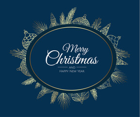 Merry Christmas background with christmas element. Vector illustration