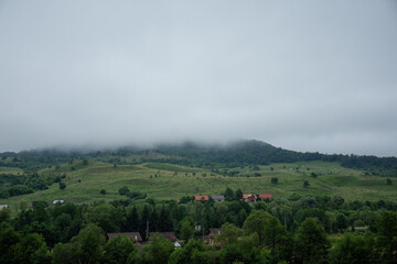 foggy landscape in Romania