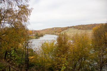 autumn landscape with river