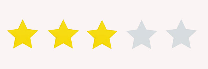 Set of five stars to establish the degree of positivity