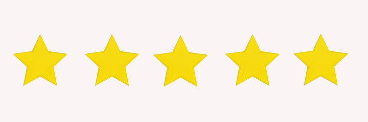 Set of five stars to establish the degree of positivity