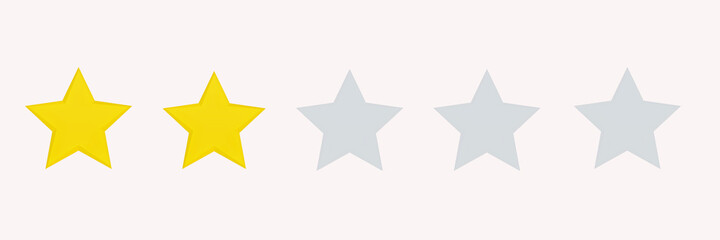 Set of five stars to establish the degree of positivity