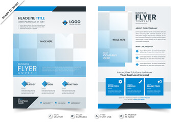 Business flyer poster template with photo