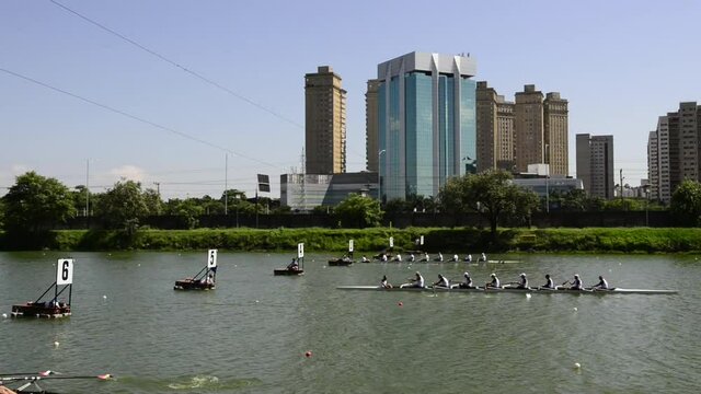 Campeonato Brasileiro de Remo na raia ol&iacute;mpica da USP Universidade de S&atilde;o Paulo
