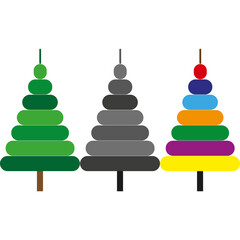 Set of three Christmas trees