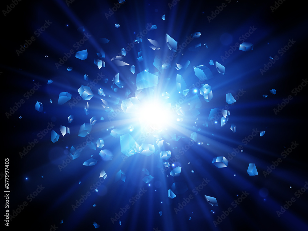 Aufkleber shards of broken glass. abstract explosion. vector background