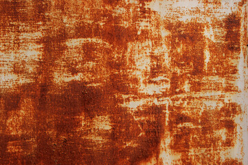 White Rust Metal Decayed Crumpled Sheet Wide Background.