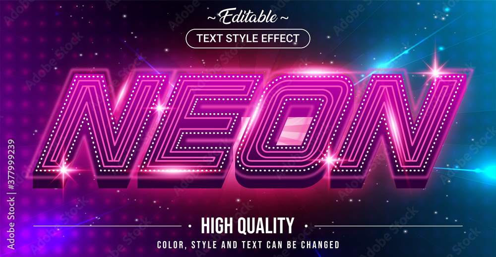 Poster editable text style effect - neon theme style.