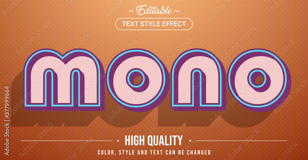 Aufkleber Editable text style effect - Mono theme style.