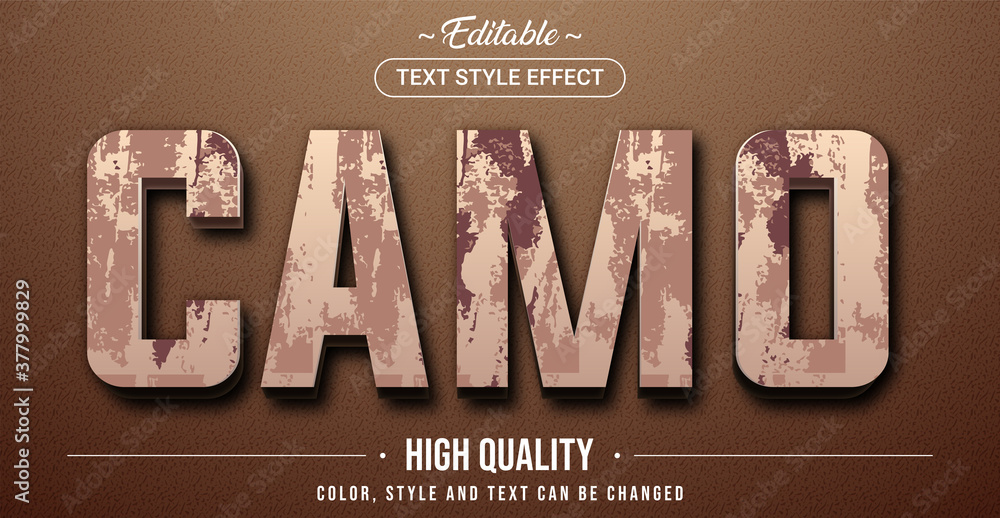 Aufkleber editable text style effect - camouflage theme style.