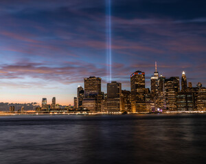 Obraz premium September 11 Memorial, New York City Lights, Cityscape