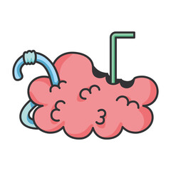 Isolated scary brain halloween season icon- Vector