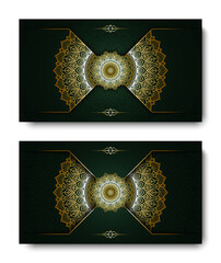Luxurious arabesque background with gold mandala style art vector