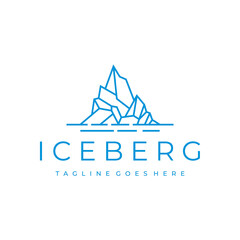 Fototapeta premium Iceberg logo geometric line outline / line art logo design inspiration