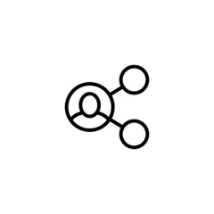 Social reach Icon  in black line style icon, style isolated on white background
