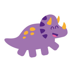 Isolated baby dino triceratops jurassic wild icon- Vector