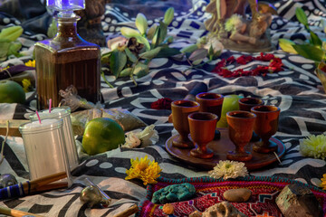 altar for a pre-Hispanic ritual in Mexico