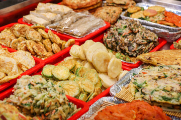 Korean traditional food, jeon, vegetable, meat, etc. are mixed with eggs and fried in oil. I always put it on the table when I hold a memorial service for ancestors on Chuseok (Thanks giving Day)