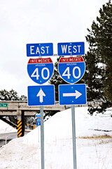 Highway Sign on Snow