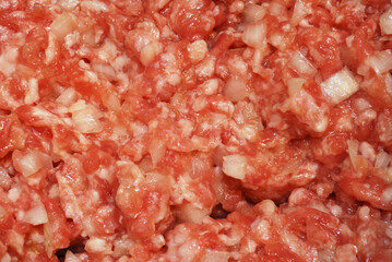 Minced meat close up.