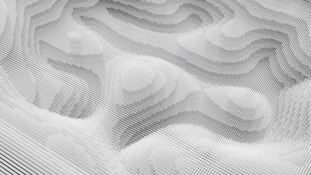 Fractal background from layered animated circles. Topographic map, terrain like abstract backdrop