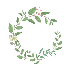 葉　植物　新緑　緑　円　フレーム