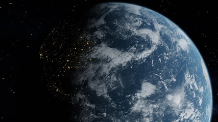 Earth globe on the galaxy background. Elements of this image furnished by NASA. Space art. Astronomy and science concept. Earth Hour and Earth Day event theme