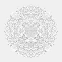 Luxurious arabesque background with Clean White Mandala style art vector