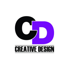 Letter CD simple logo design vector