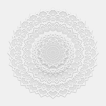 Luxurious arabesque background with Clean White Mandala style art vector