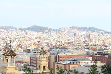 Fototapeta na wymiar Barcelona aerial view