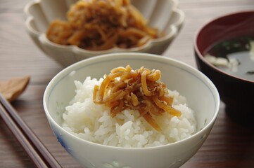 新生姜の佃煮とご飯