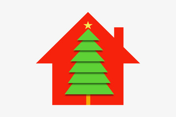 家とクリスマスツリー