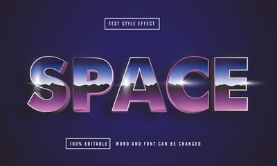 Space Retro chrome text effect editable premium download