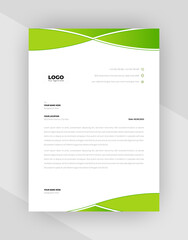 Fototapeta premium Creative Green color letterhead template design.