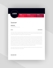 Red & Black color Creative letterhead template design.