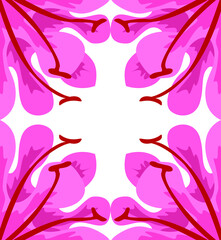 Vector Design of a Pink Flower Ornament Box Frame with a Nature Theme