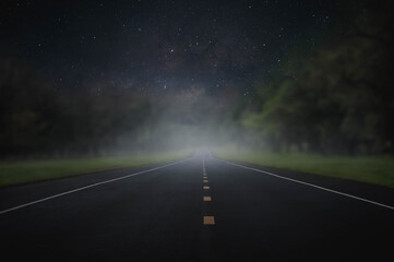 driving on highway at night