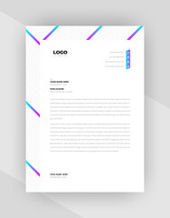 Colorful Abstract letterhead template design With Business Style.