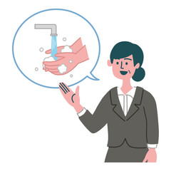 スーツ　女性　士業　手洗い
