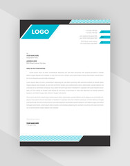 Corporate letterhead template design With Cyan Color.