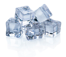 ice cubes on white background